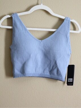 NWT 90 Degree Alamo Seamless Ribbed Sports Bra Blue M